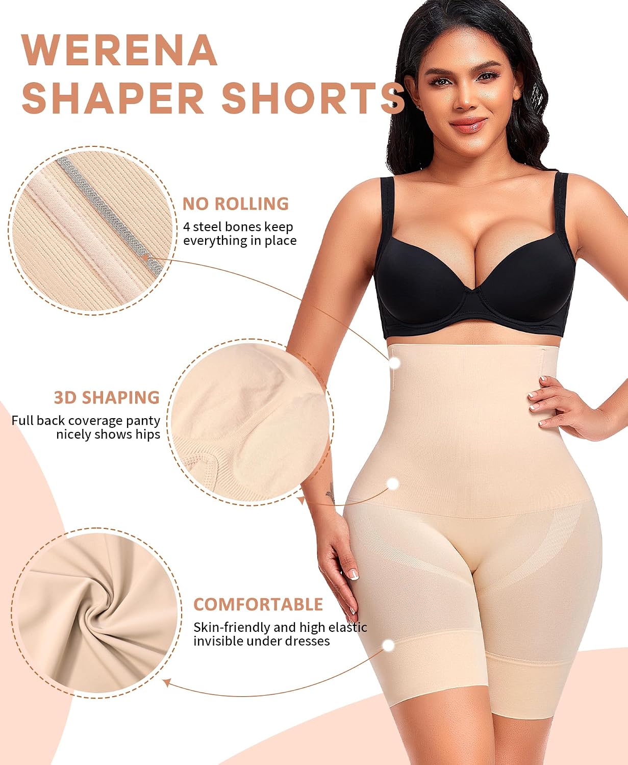 Werena High Waisted Tummy Control Shapewear Shorts — image 5