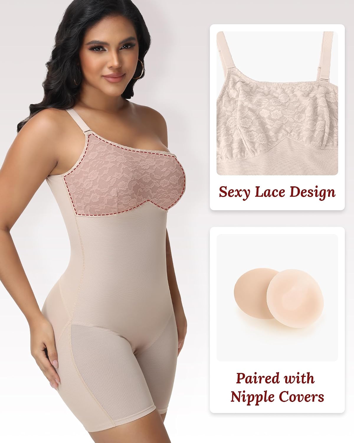 SHAPESHE Strapless Lace Bodysuit Shapewear — image 3