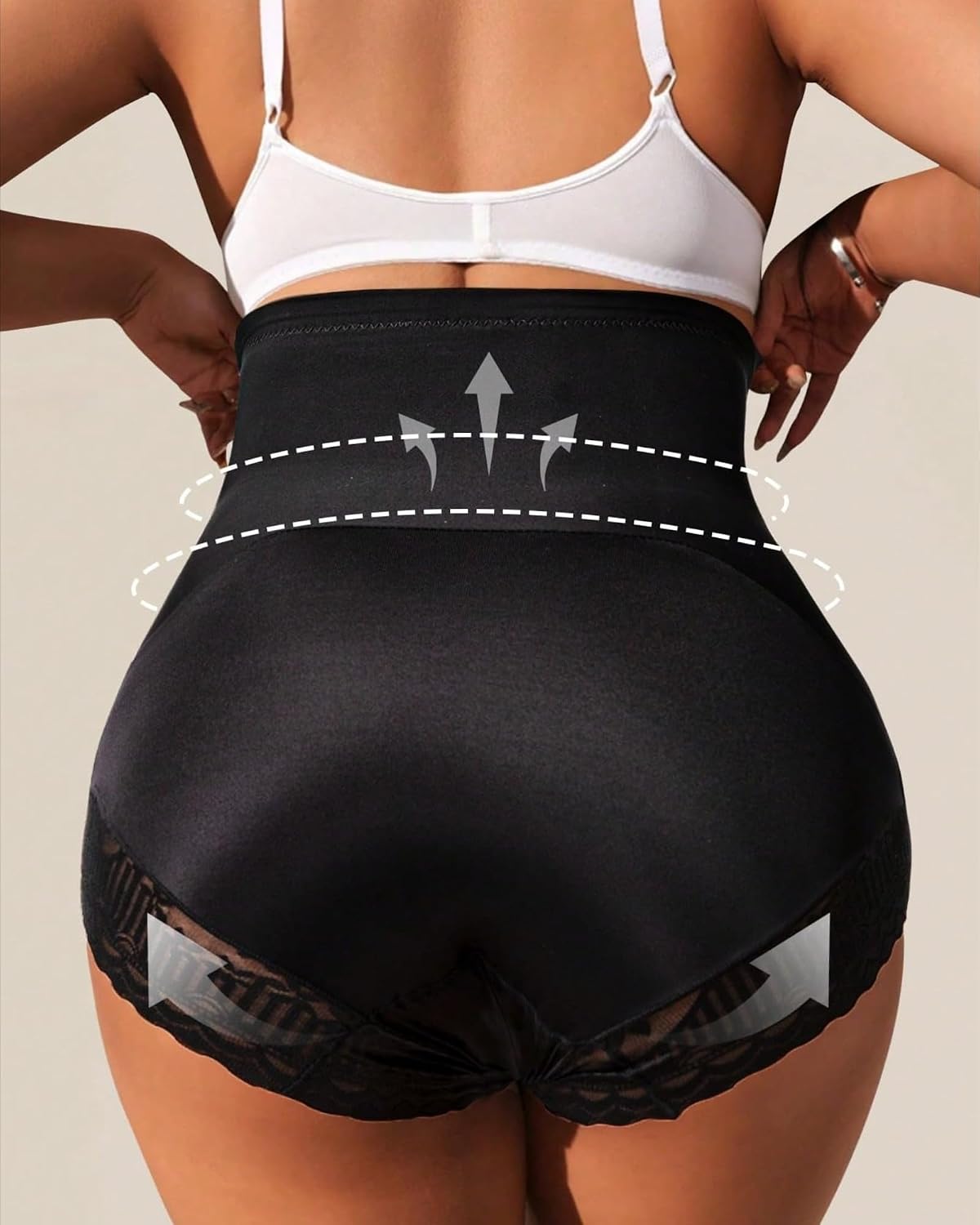 Plus Size Seamless Lace Tummy Control Panty — image 6