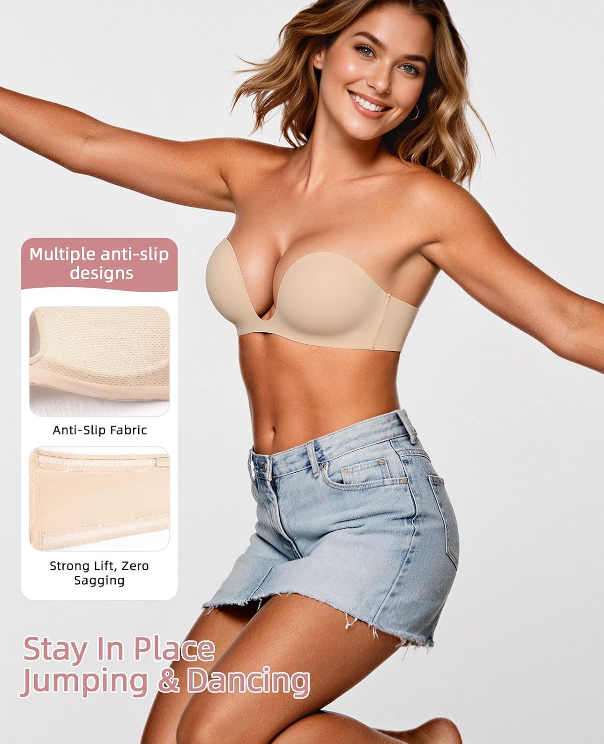 Upushall Strapless Push Up Bra for Women — image 2