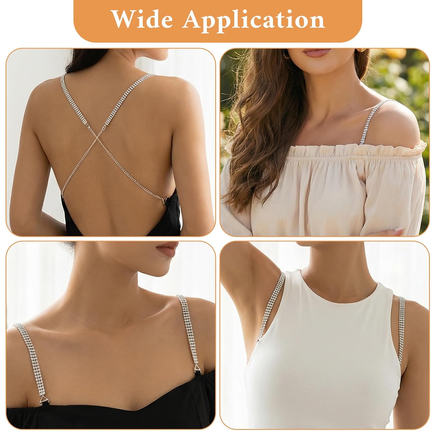 Rhinestone Crystal Bra Straps for Women — image 8