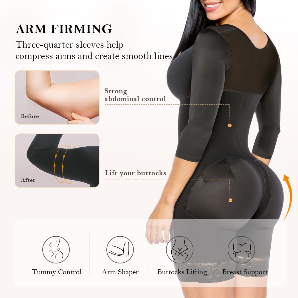 YIANNA Full Body Shaper with Arm Compression — image 5