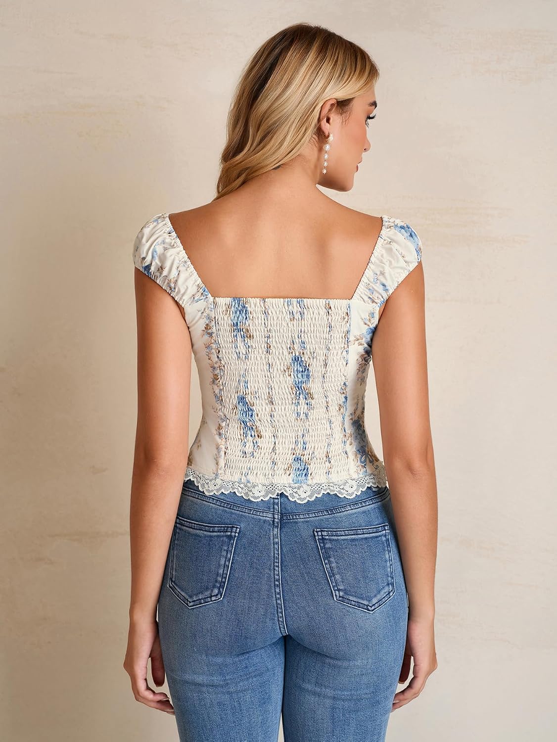 KUTUMAI Floral Lace Corset Crop Top — image 4