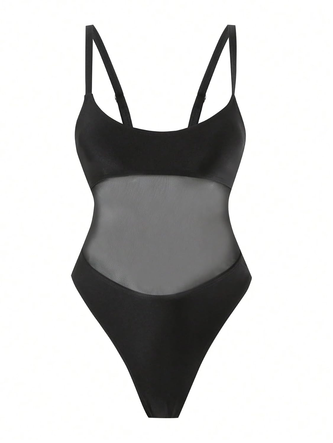 Backless Mesh Patchwork Monokini Swimsuit — image 5