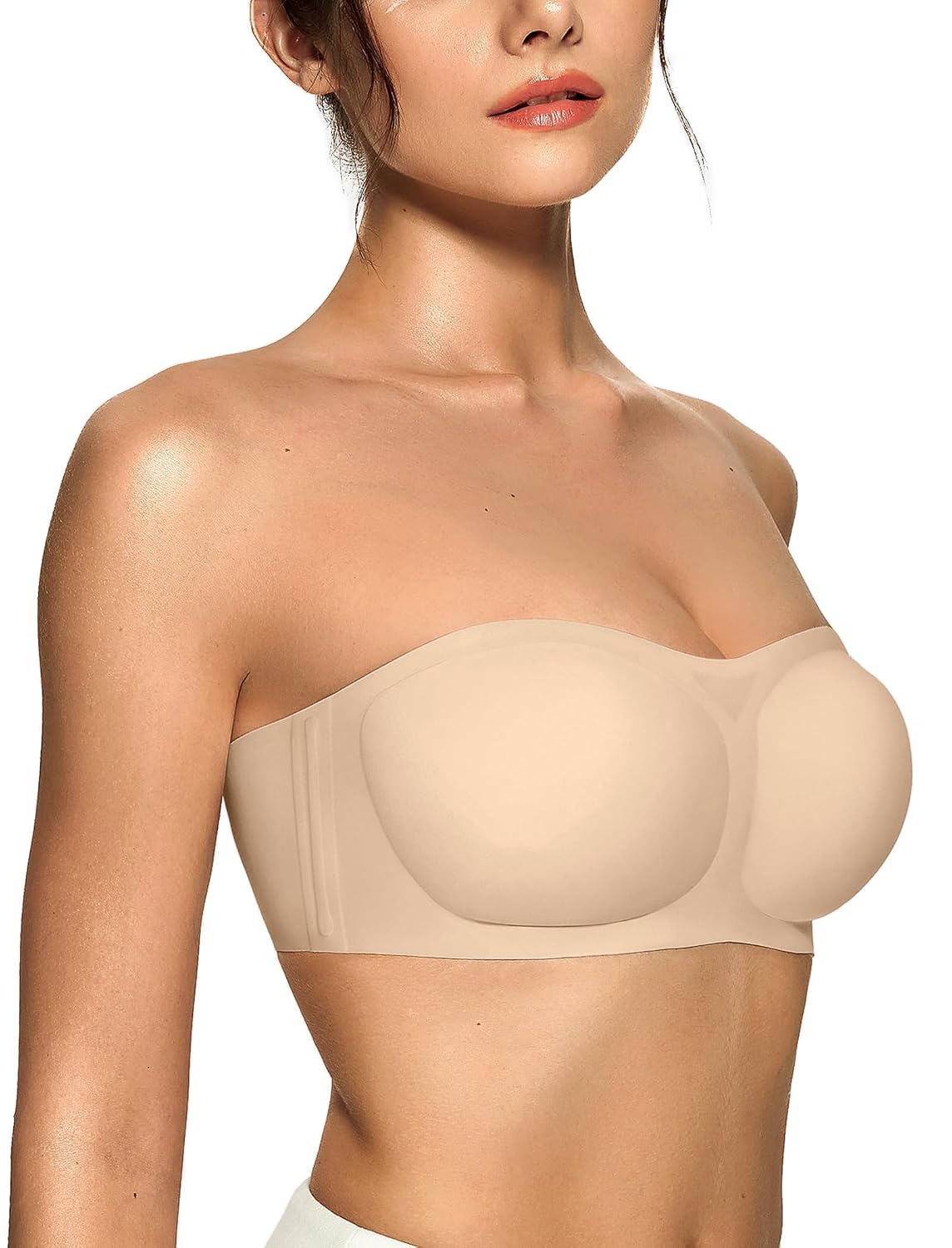 OEAK Seamless Push-Up Bandeau Bra for Small Busts