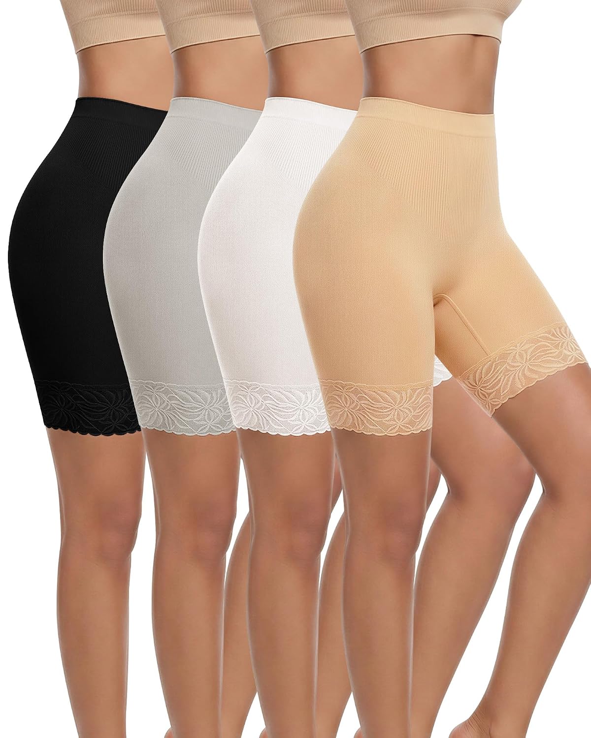 MIOTAN Women's Anti-Chafing Slip Shorts 4-Pack