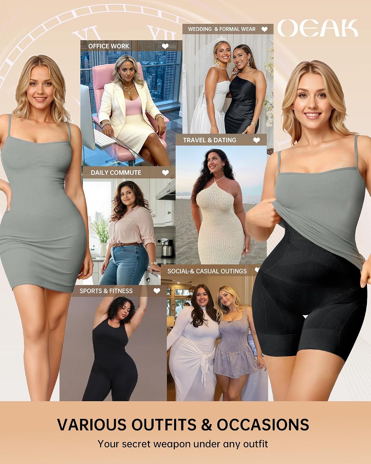 OEAK High Waisted Tummy Control Shapewear Shorts — image 5