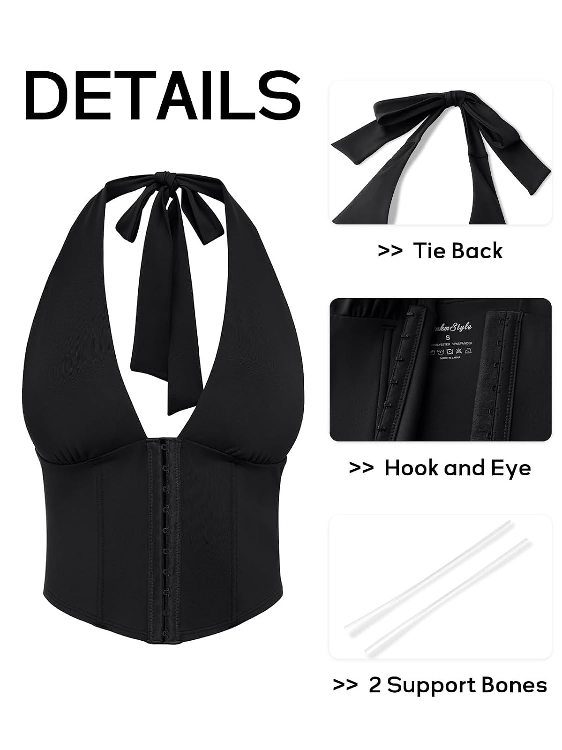 PINKMSTYLE Halter Corset Crop Top — image 4