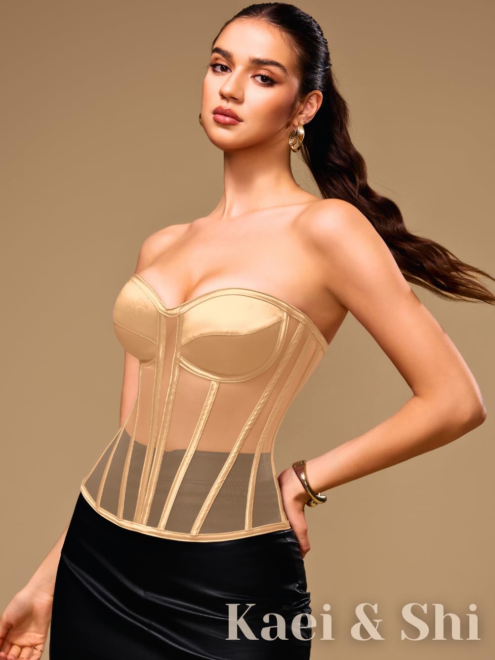 Kaei&Shi Strapless Mesh Corset Bustier — image 6