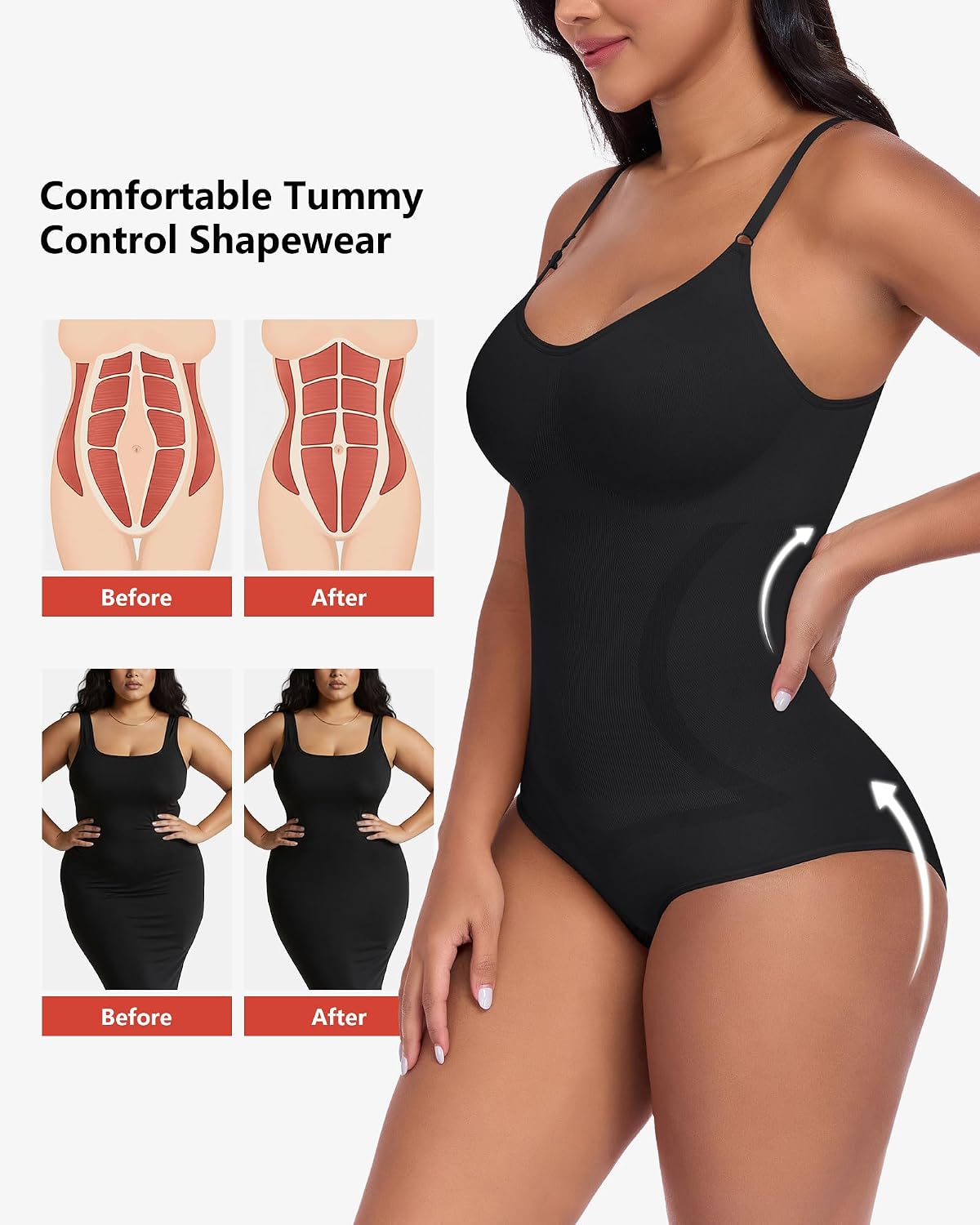 POSESHE Seamless Shapewear Bodysuit Tummy Control — image 6