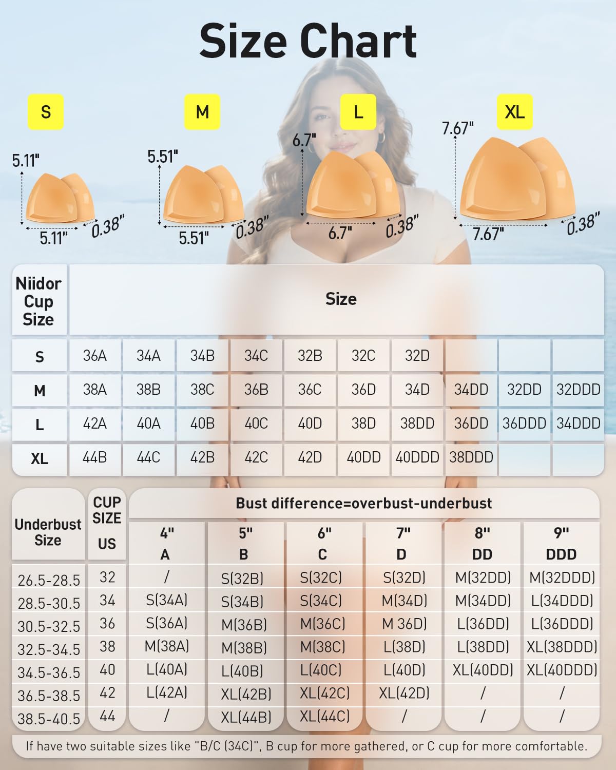 Niidor Double Sided Sticky Bra Inserts for D+ — image 5