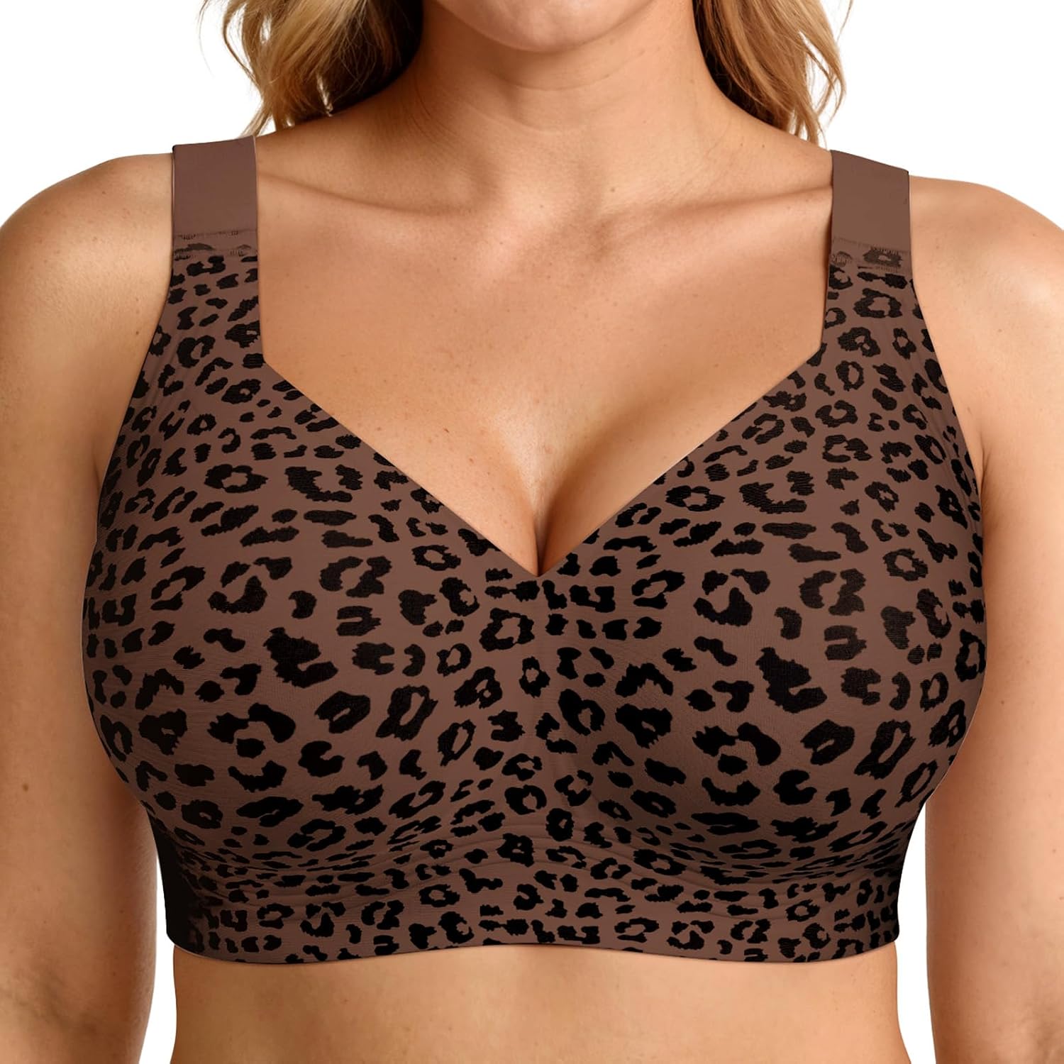 LetsJoli Plus Size Wirefree Push-Up Bra