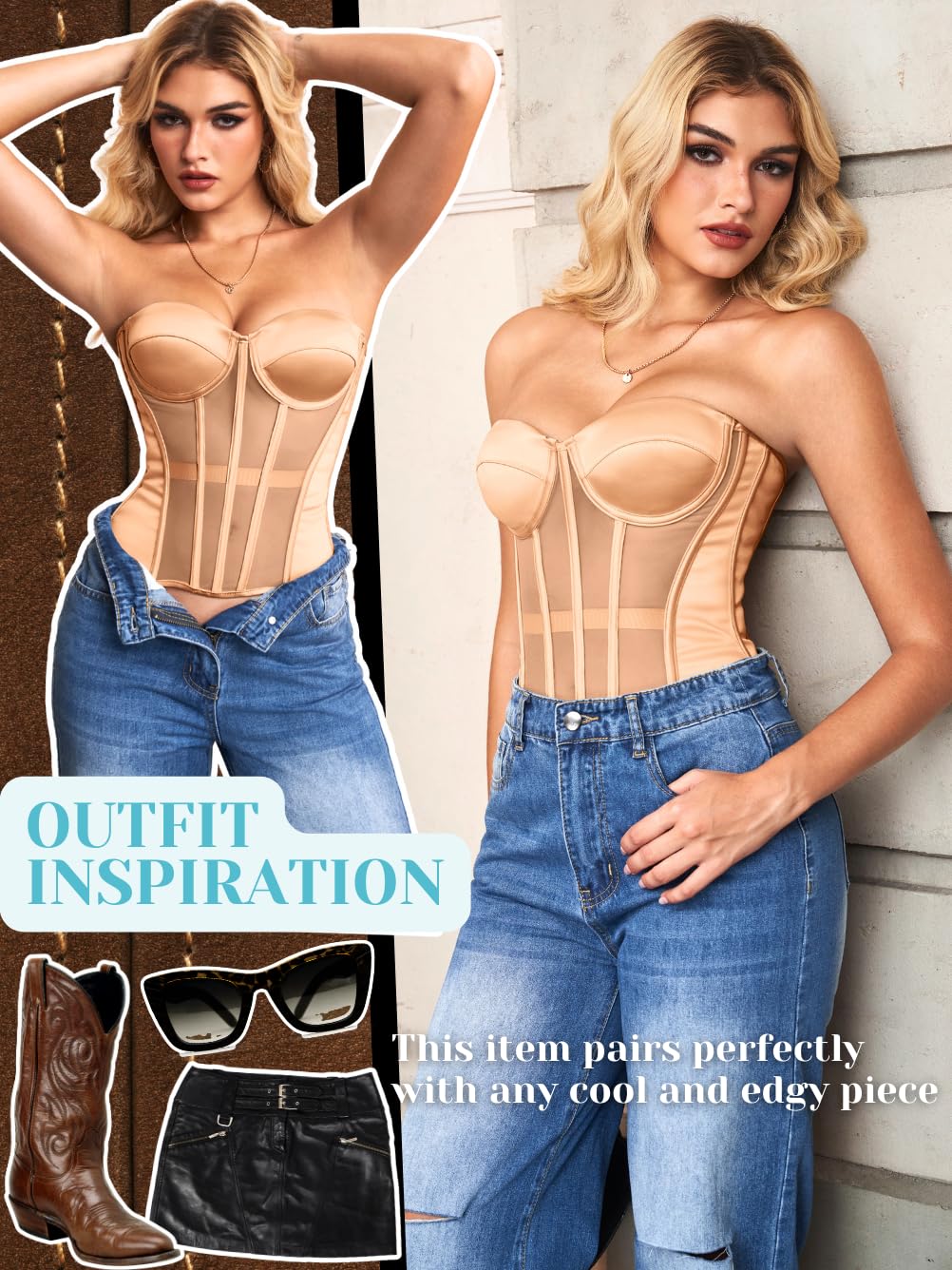 Kaei&Shi Strapless Corset Bustier with Underwire — image 5