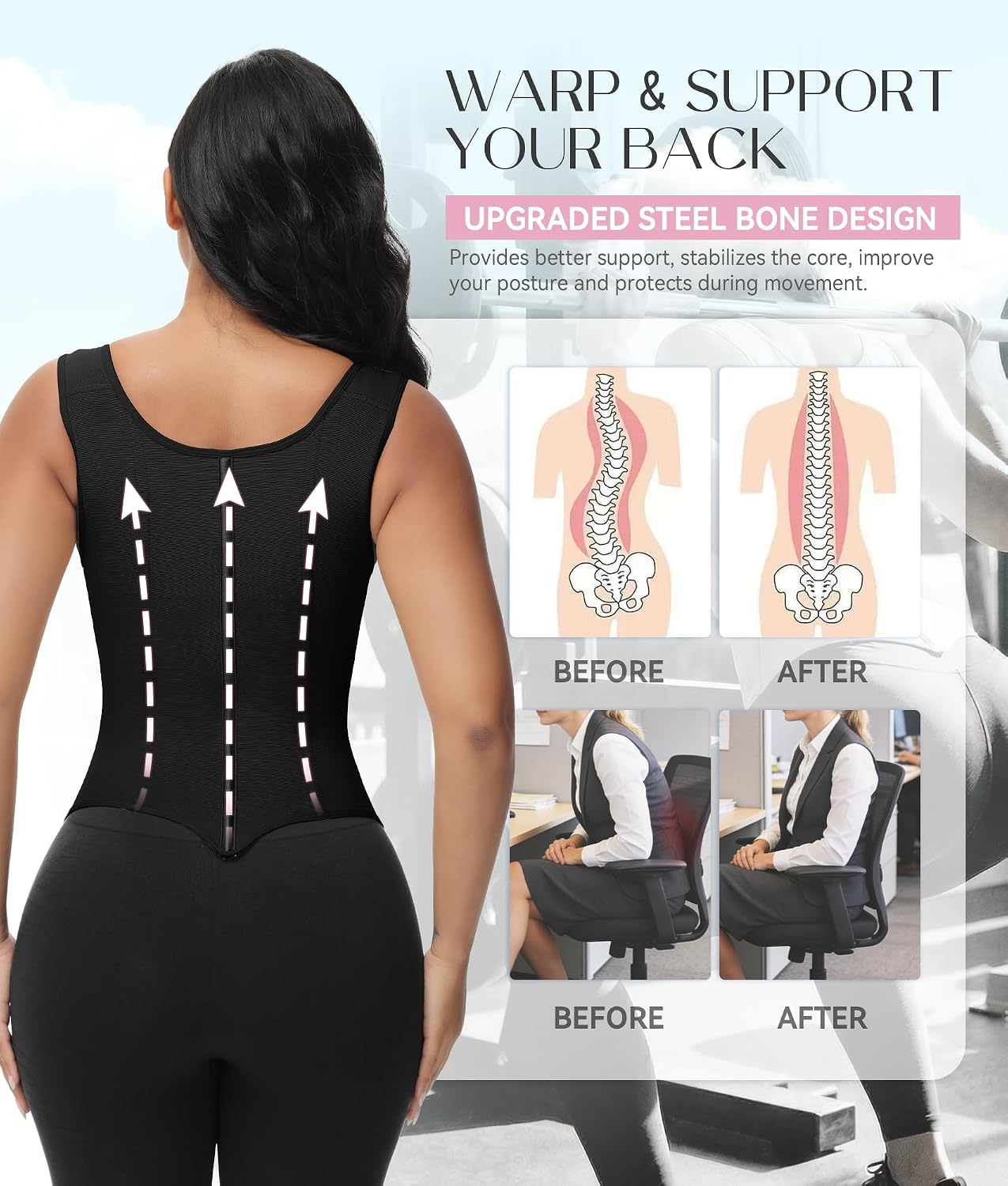 SHAPSHE Waist Trainer with Adjustable Straps — image 2