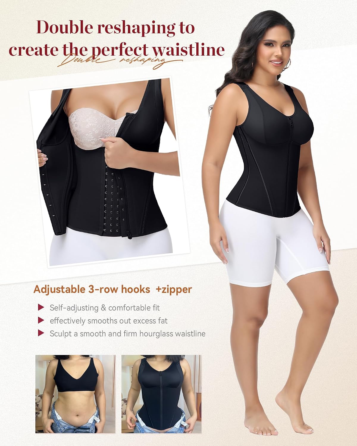SHAPSHE Corset Waist Trainer with Bra Support — image 3