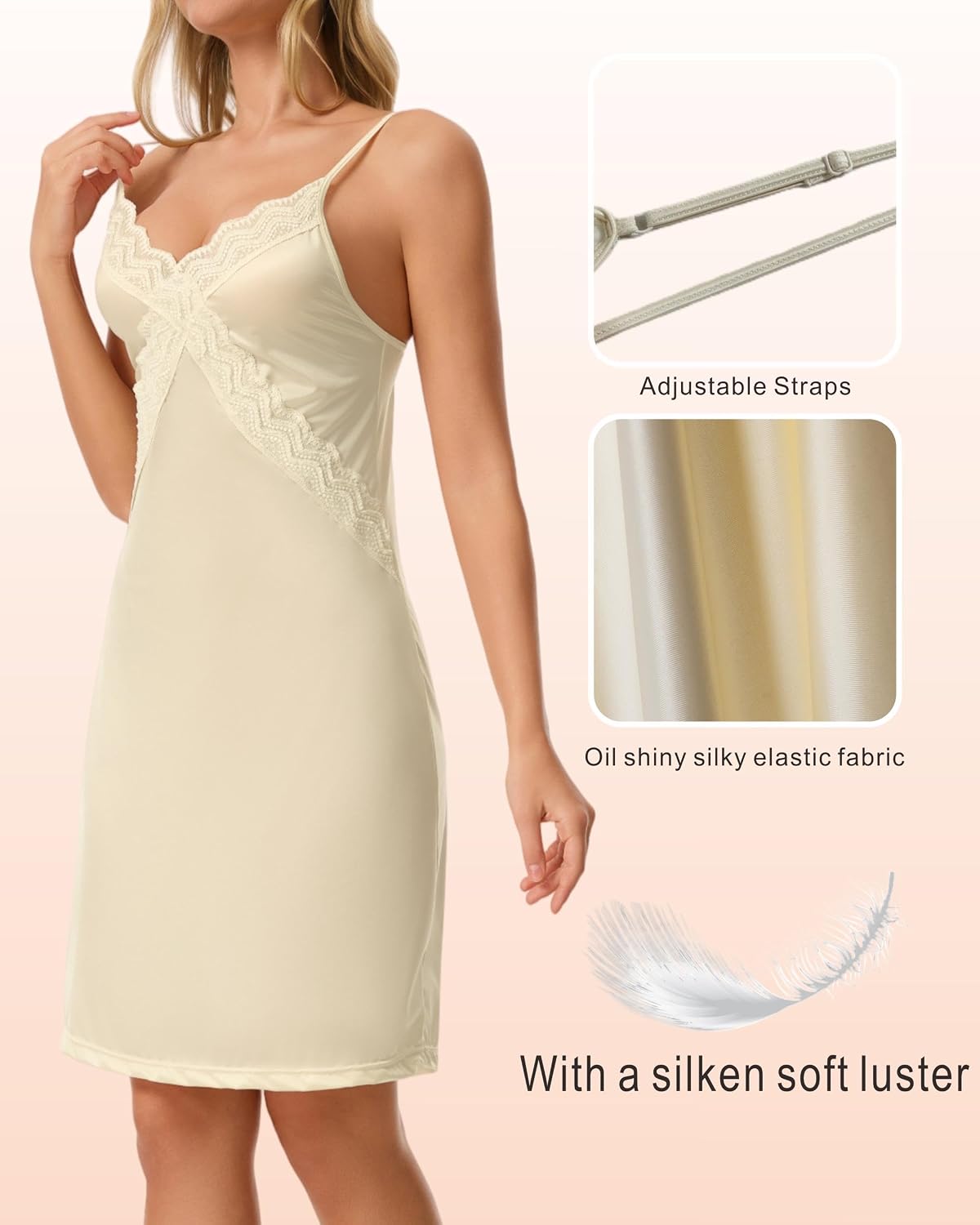 RanZZRan Women's Lace Adjustable Slip Dress — image 3