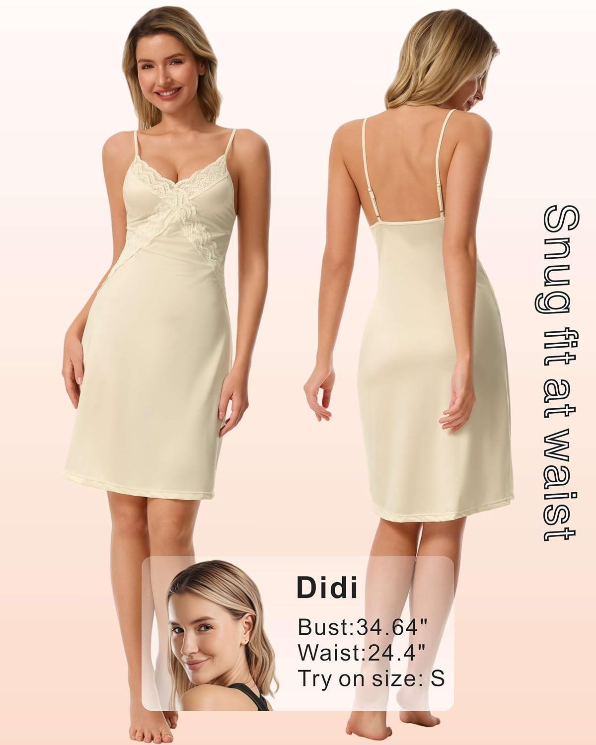 RanZZRan Women's Lace Adjustable Slip Dress — image 4