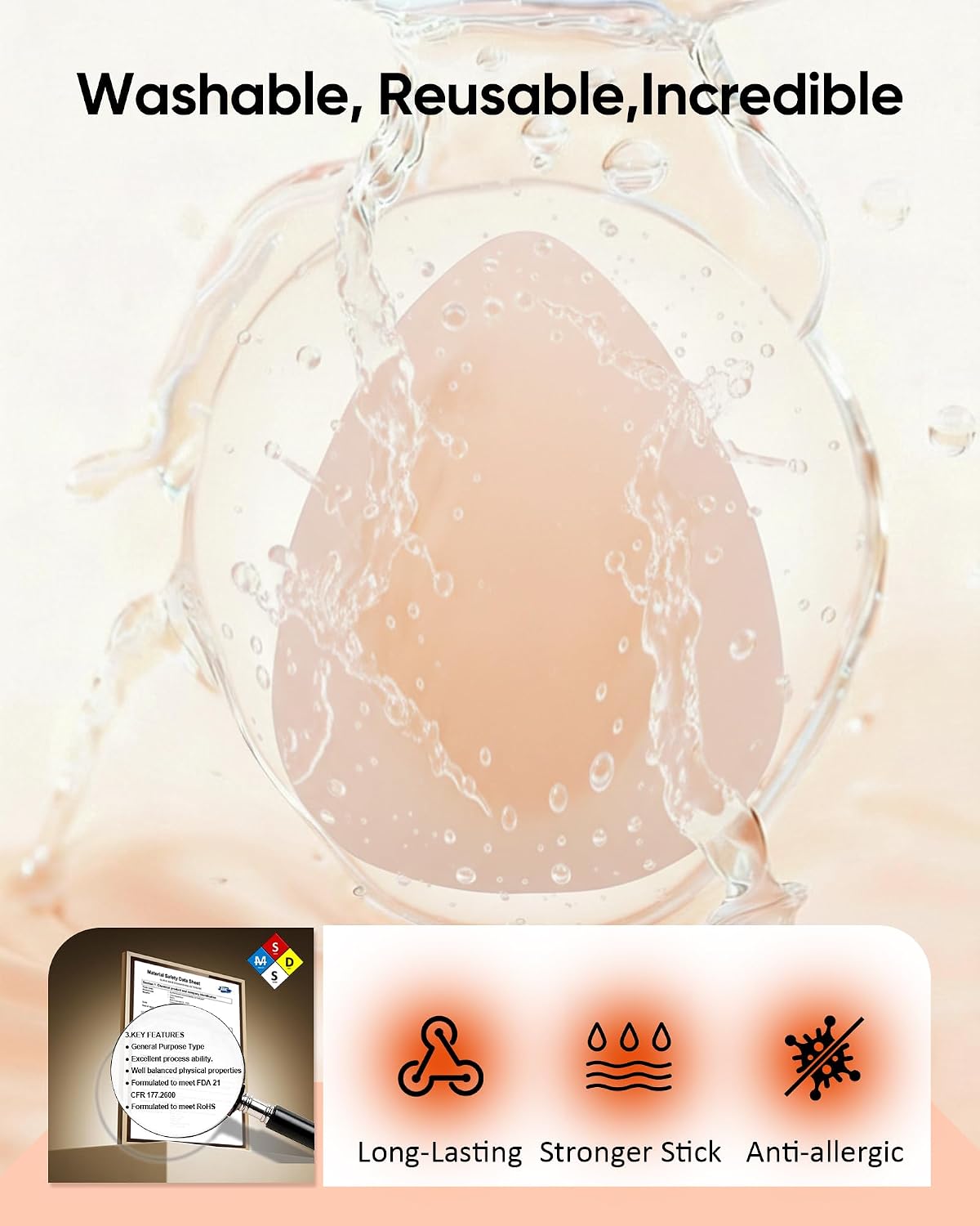 Easybunny Invisible Reusable Triangle Nipple Covers — image 4