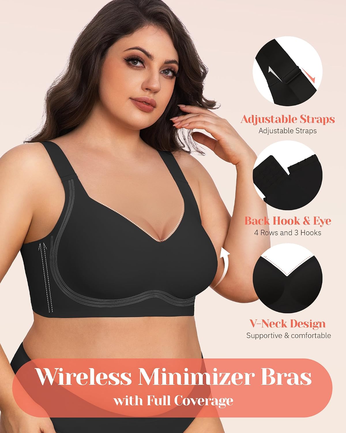 Gailife No Underwire Minimizer Bra for Women — image 3