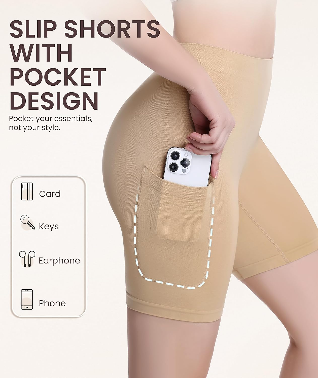 Okimay 3-Pack Seamless Anti-Chafing Slip Shorts — image 2