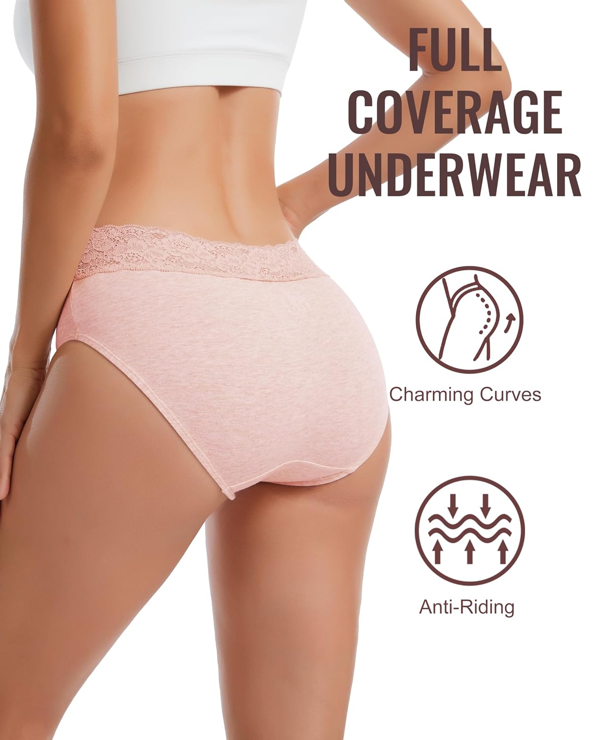 Sunm Boutique Lace Waistband Cotton Bikini Panties — image 5