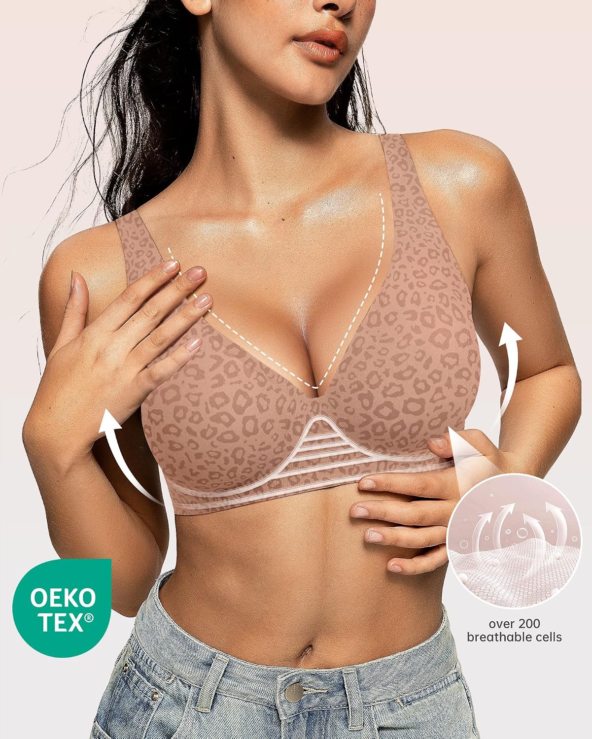 OEAK Women's Wireless Deep V Bralette — image 2
