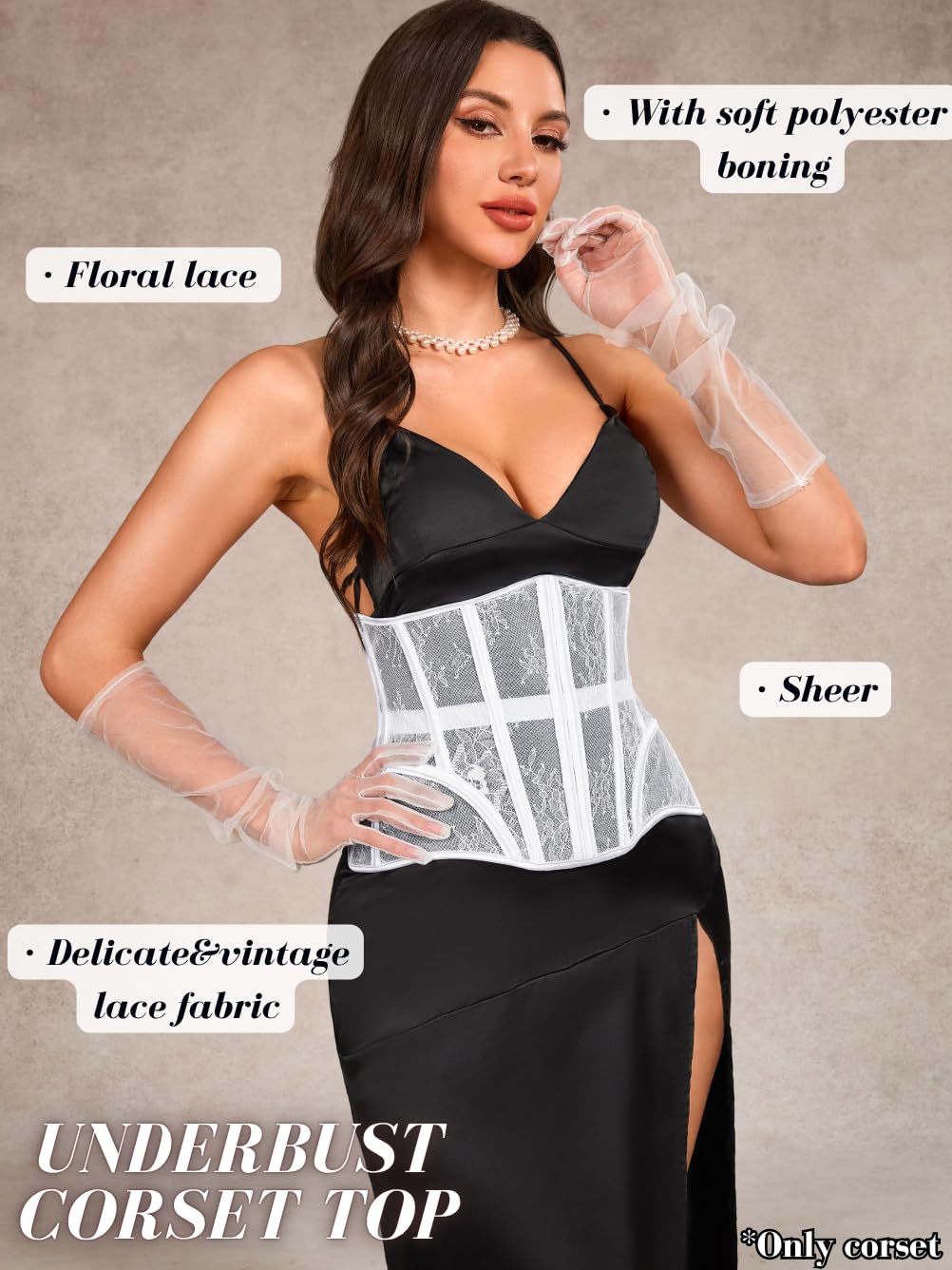 ChiaoLezhee Floral Lace Underbust Corset Belt — image 2