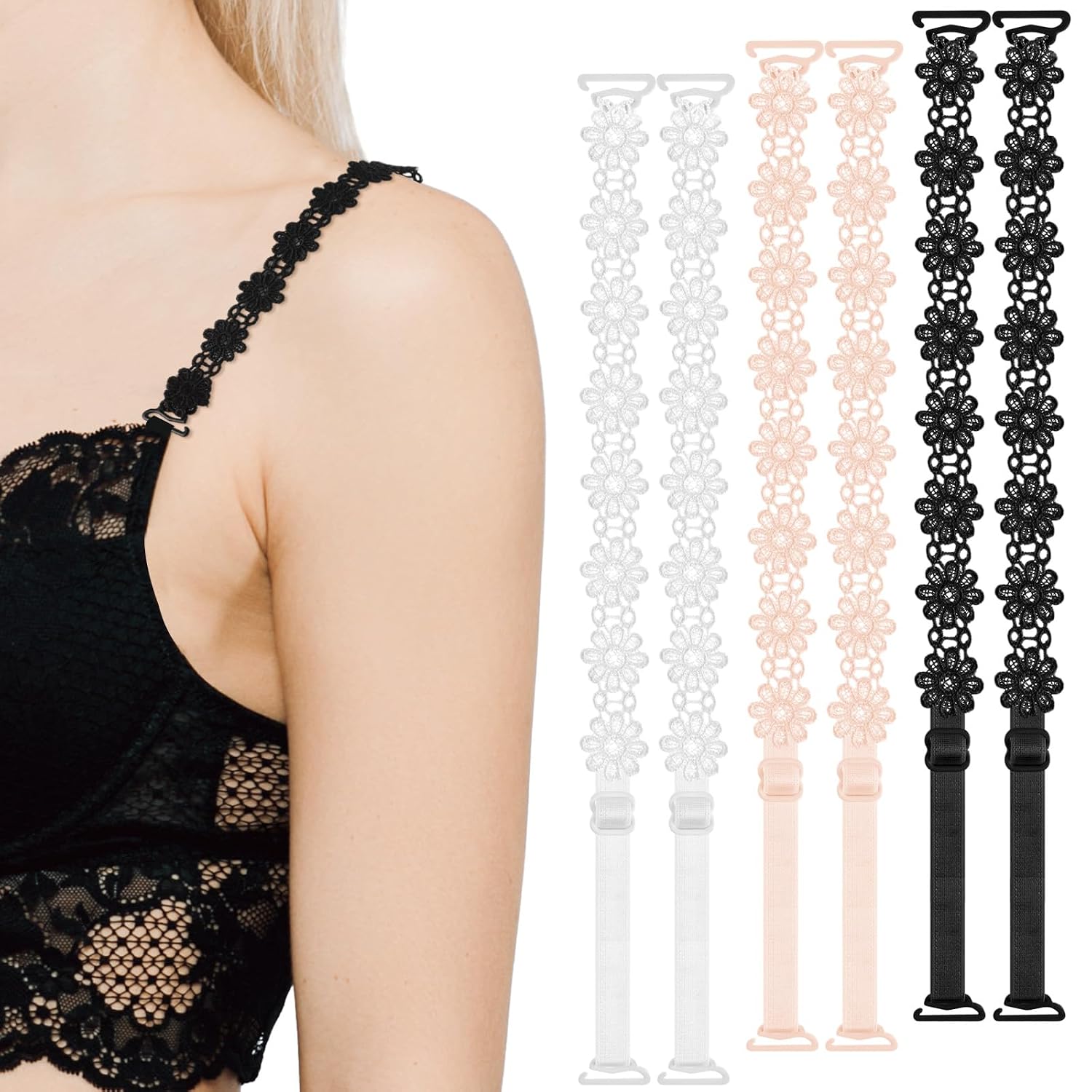 HJZHII Lace Flower Bra Straps