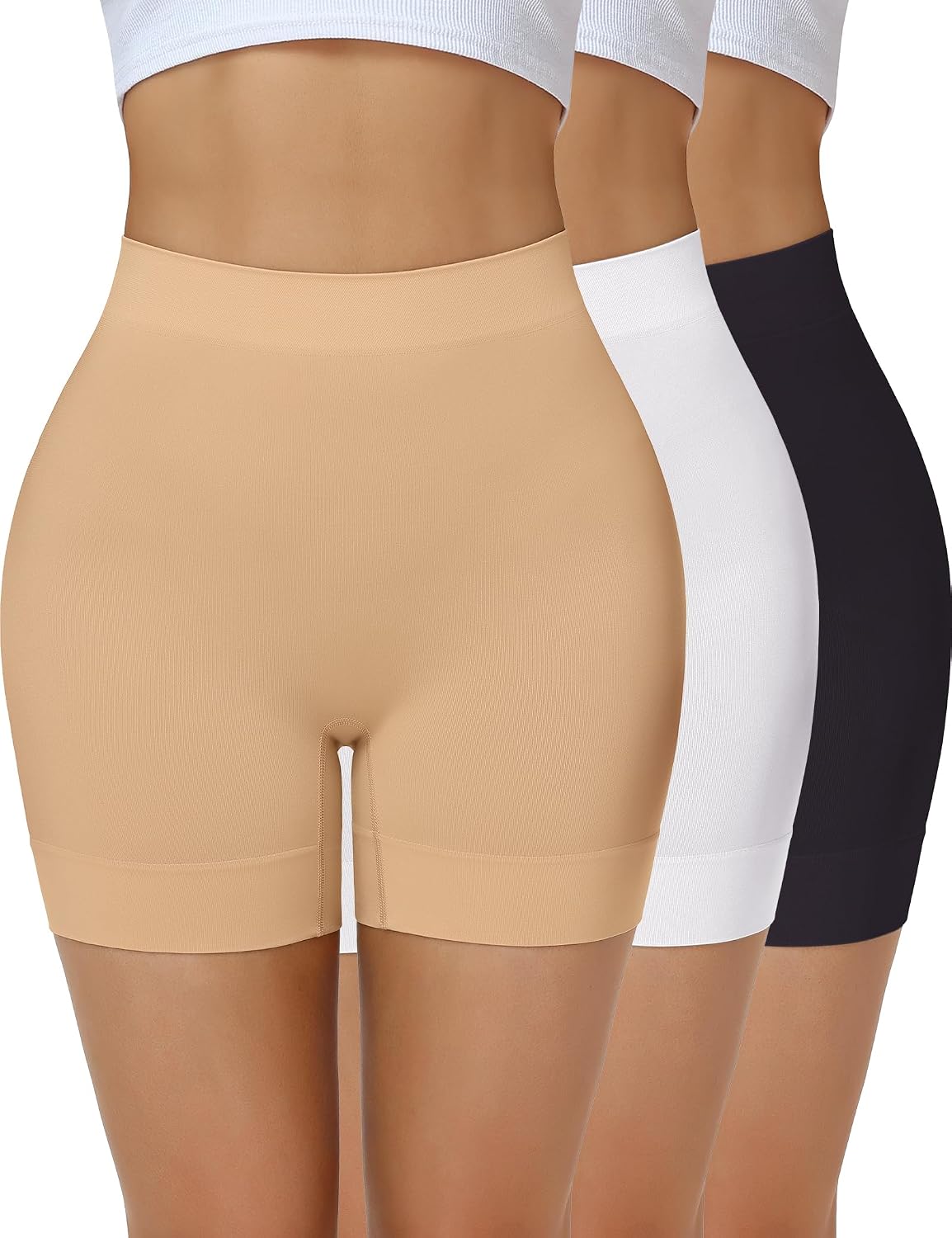 Niceuare 3-Pack Seamless Anti-Chafing Slip Shorts