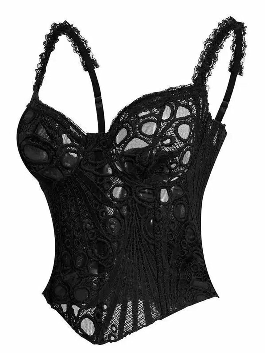QIAIYALA Floral Lace-Up Corset Bustier — image 5