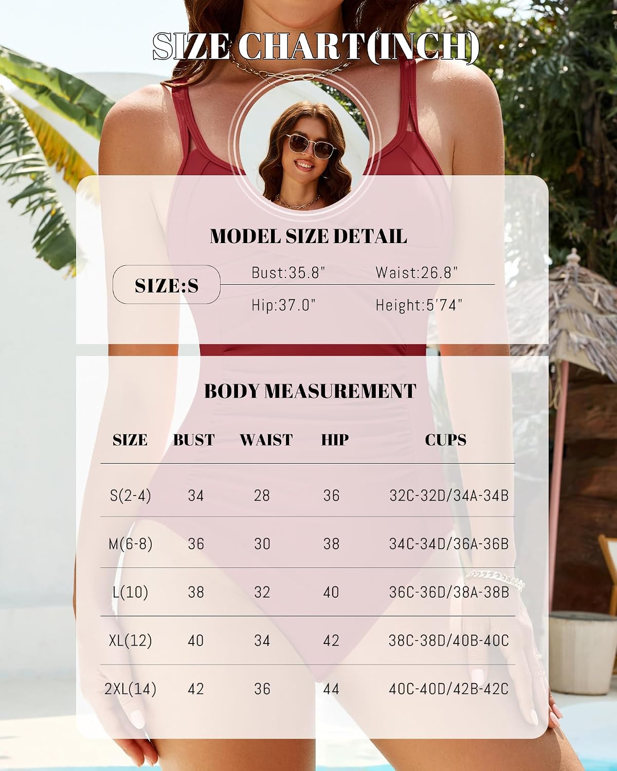 Dridreo Front Cross Push Up One Piece Swimsuit — image 6