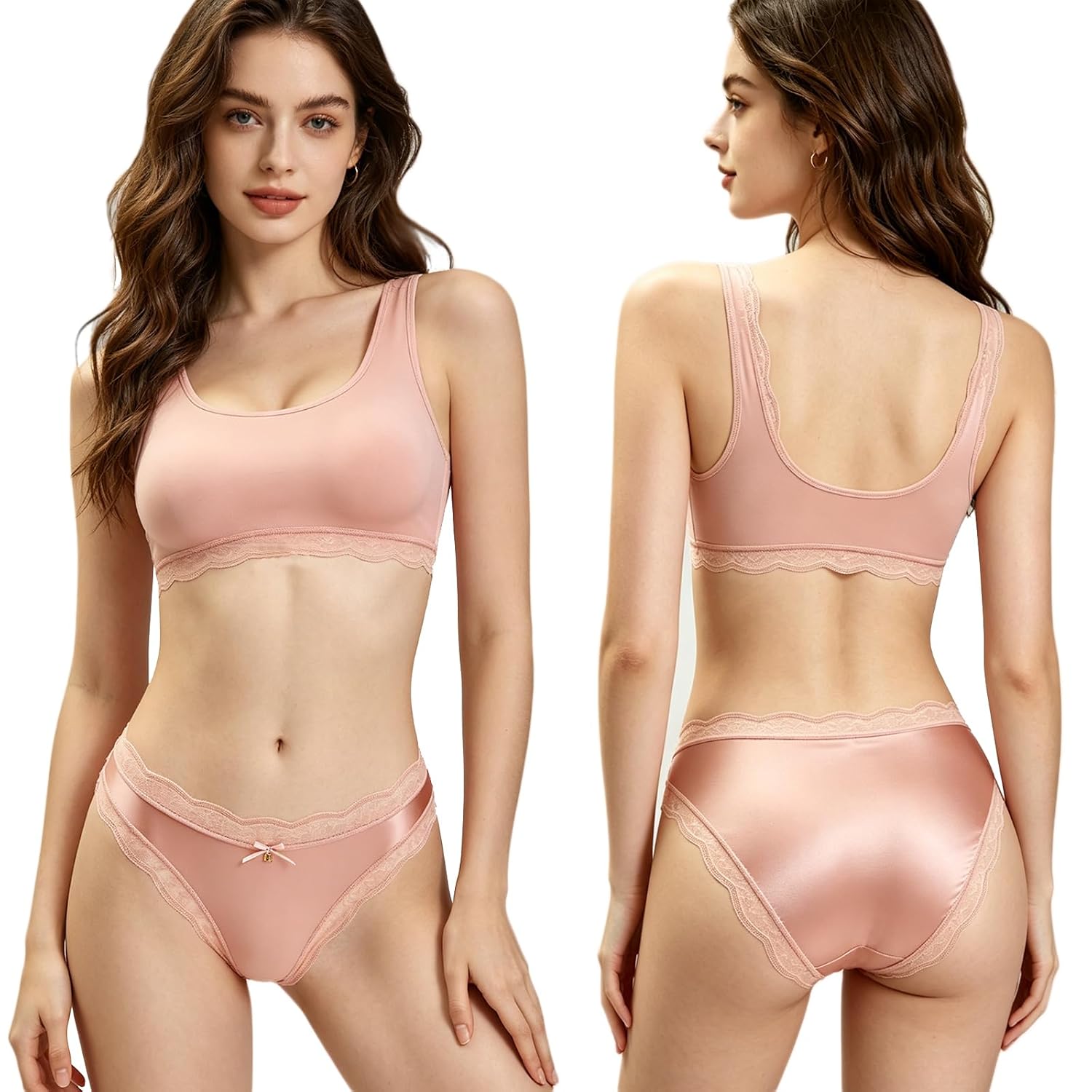 Youngsing Women's Satin Lace Bikini Panties 6-Pack — image 2