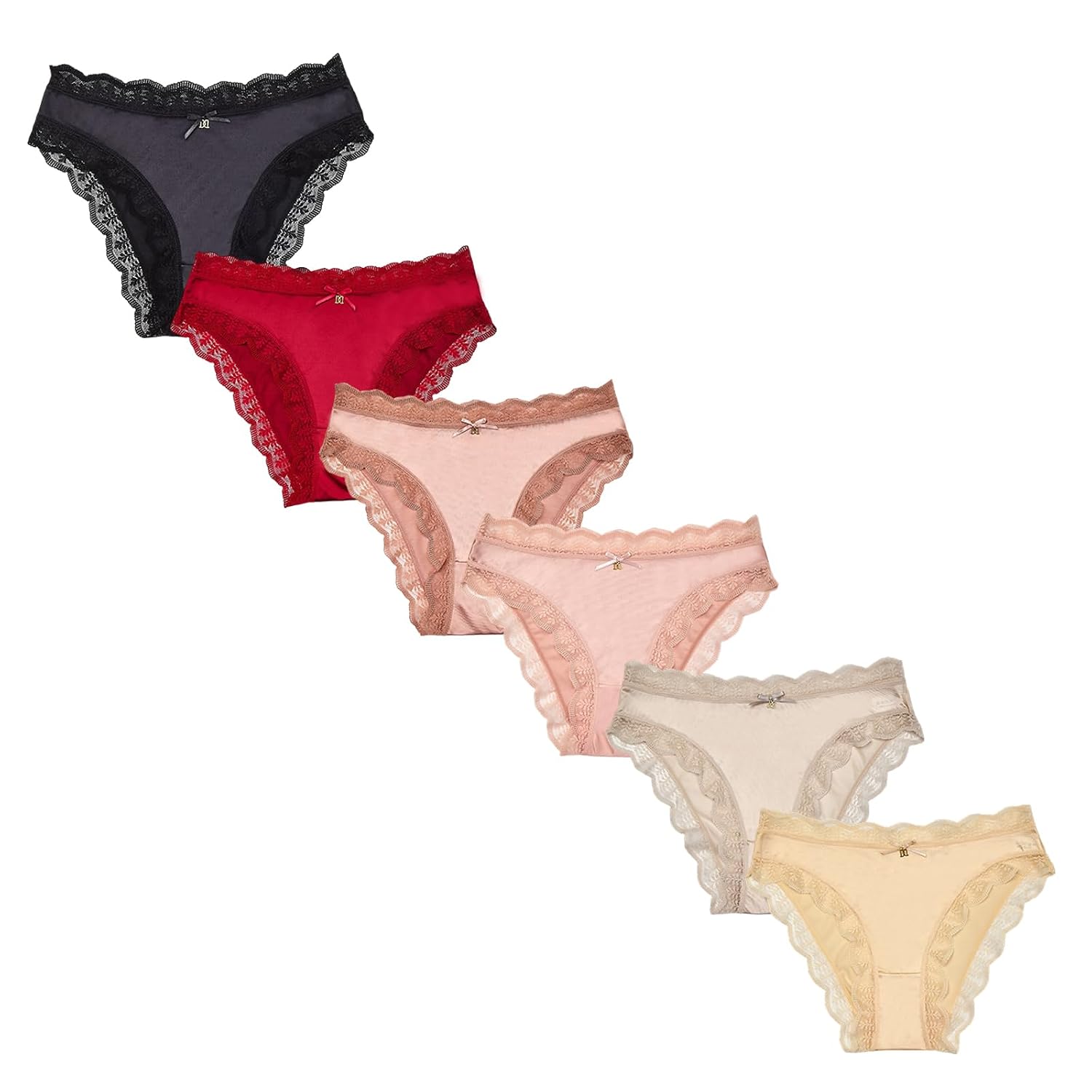 Youngsing Women's Satin Lace Bikini Panties 6-Pack — image 3