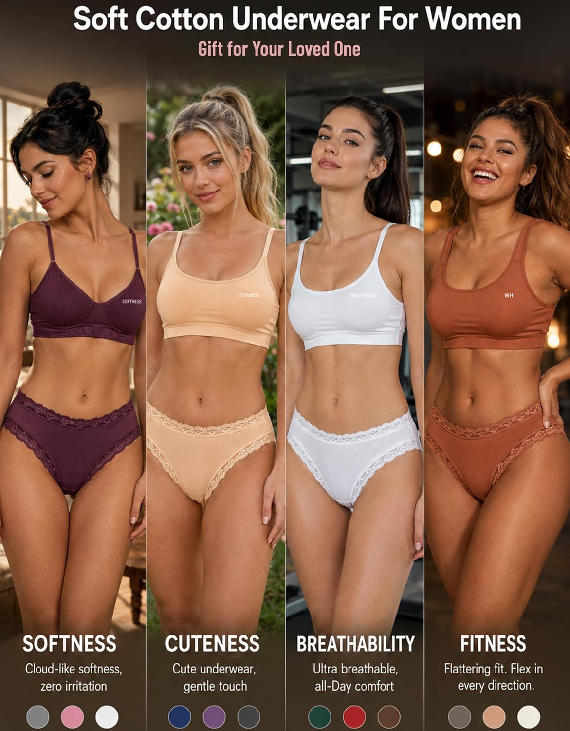 READY TO LOVE 6-Pack Lace Cheeky Bikini Panties — image 4