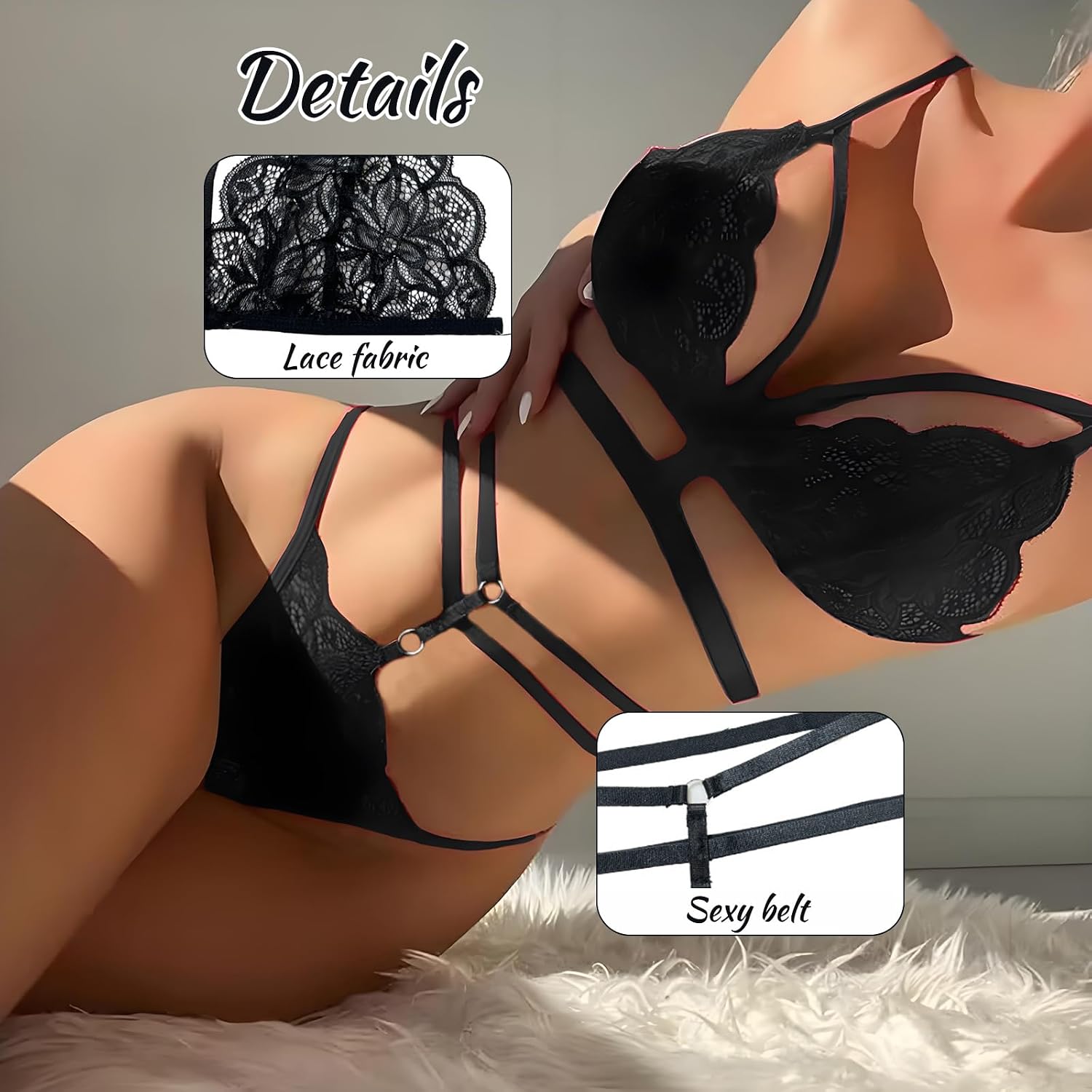 RNHGBB Women's Lace Sheer Lingerie Set — image 5