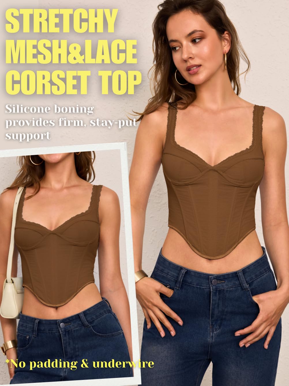 ChiaoLezhee V-Neck Lace Crop Corset Top — image 2