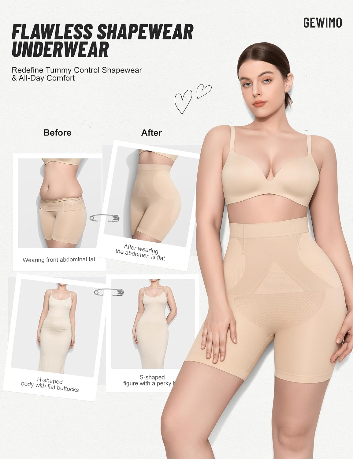 GEWIMO High Waisted Shapewear Shorts for Women — image 4