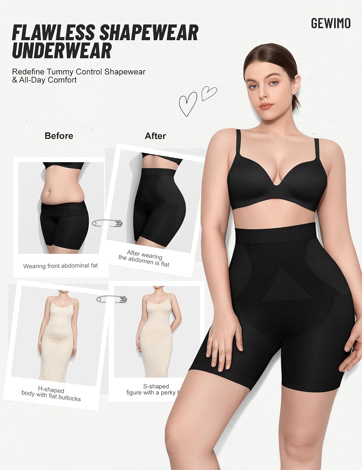 GEWIMO High Waist Tummy Control Shapewear Shorts — image 4