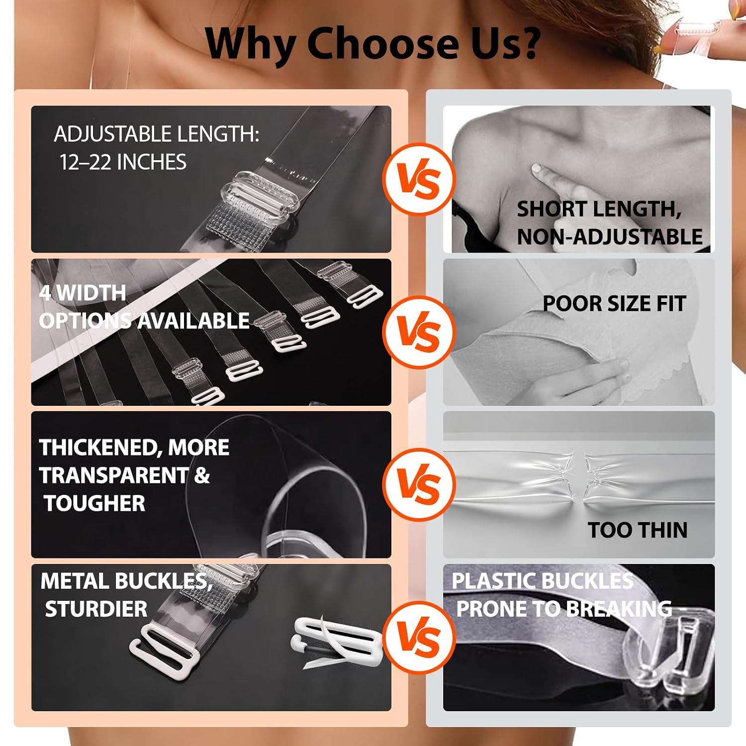 Clear Bra Straps with Clips for Any Outfit — image 8