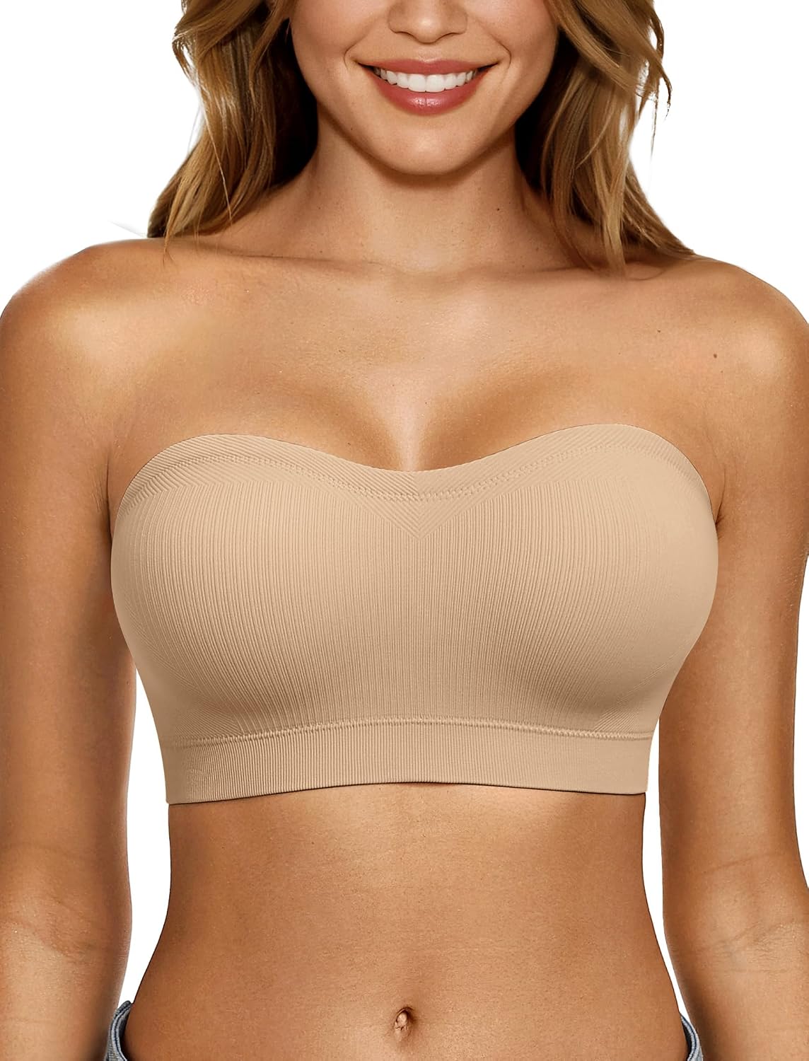 LetsJoli Seamless Strapless Push-Up Bra for Women