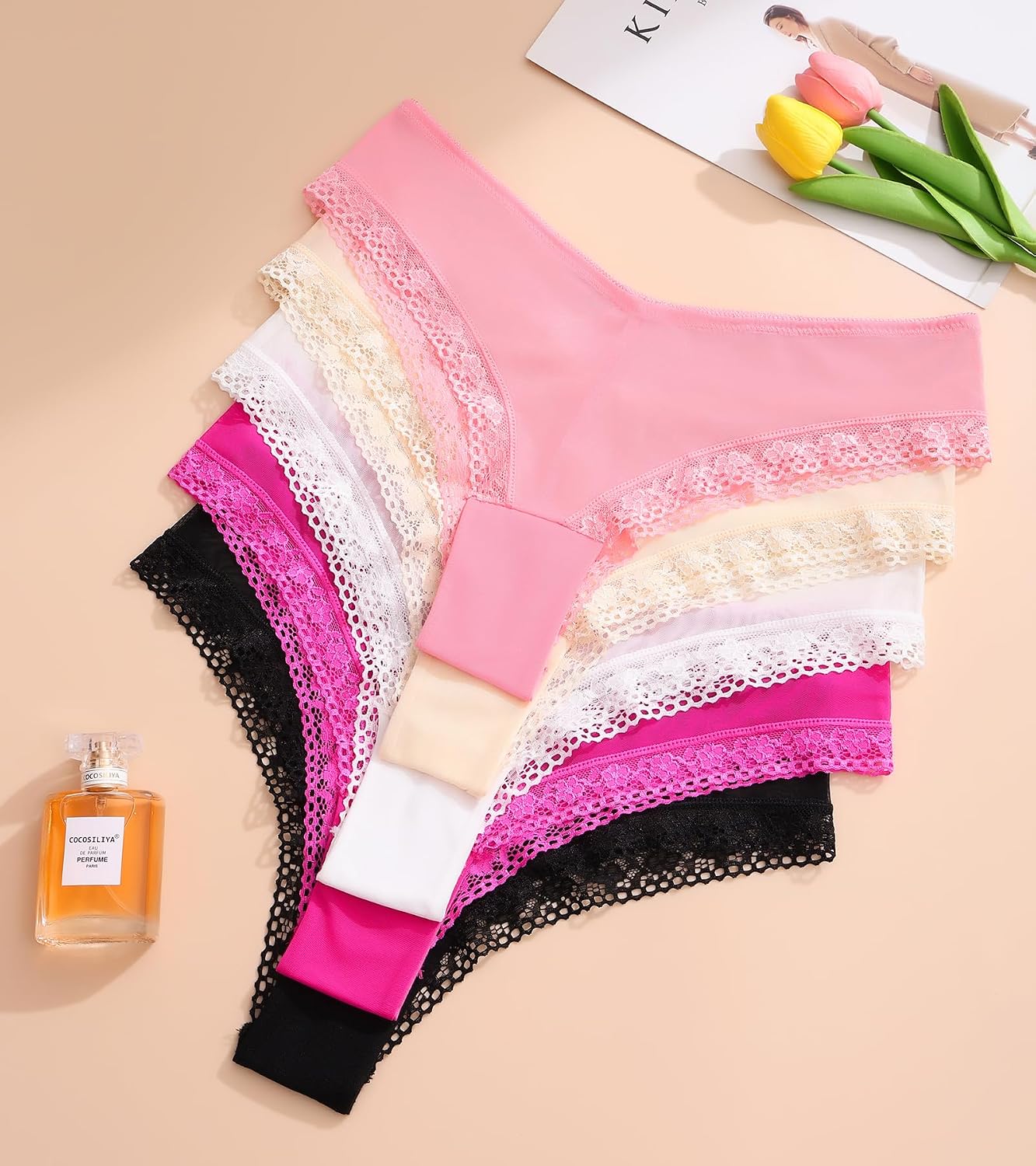 Neikuxia Lace Cheeky Bikini Panties 5-Pack — image 3