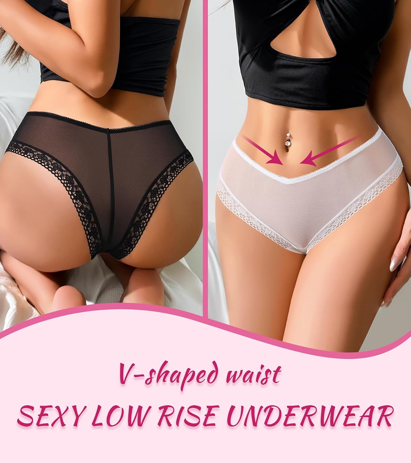 Neikuxia Lace Cheeky Bikini Panties 5-Pack — image 4