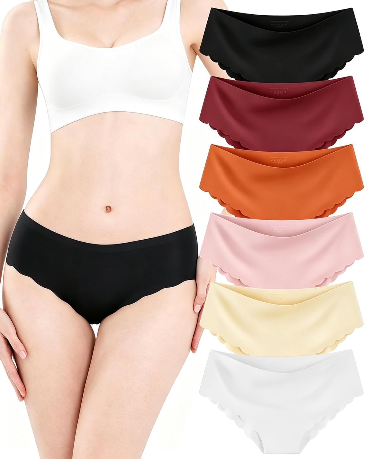 Gleedeal Seamless No Show Bikini Panties 6-Pack