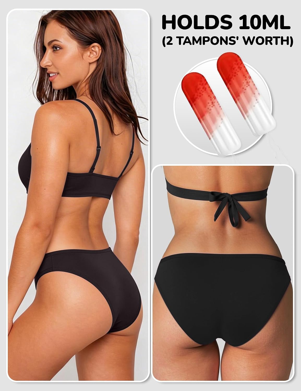 Yorvian Period Swimwear Bikini Bottoms for Teens Women — image 2