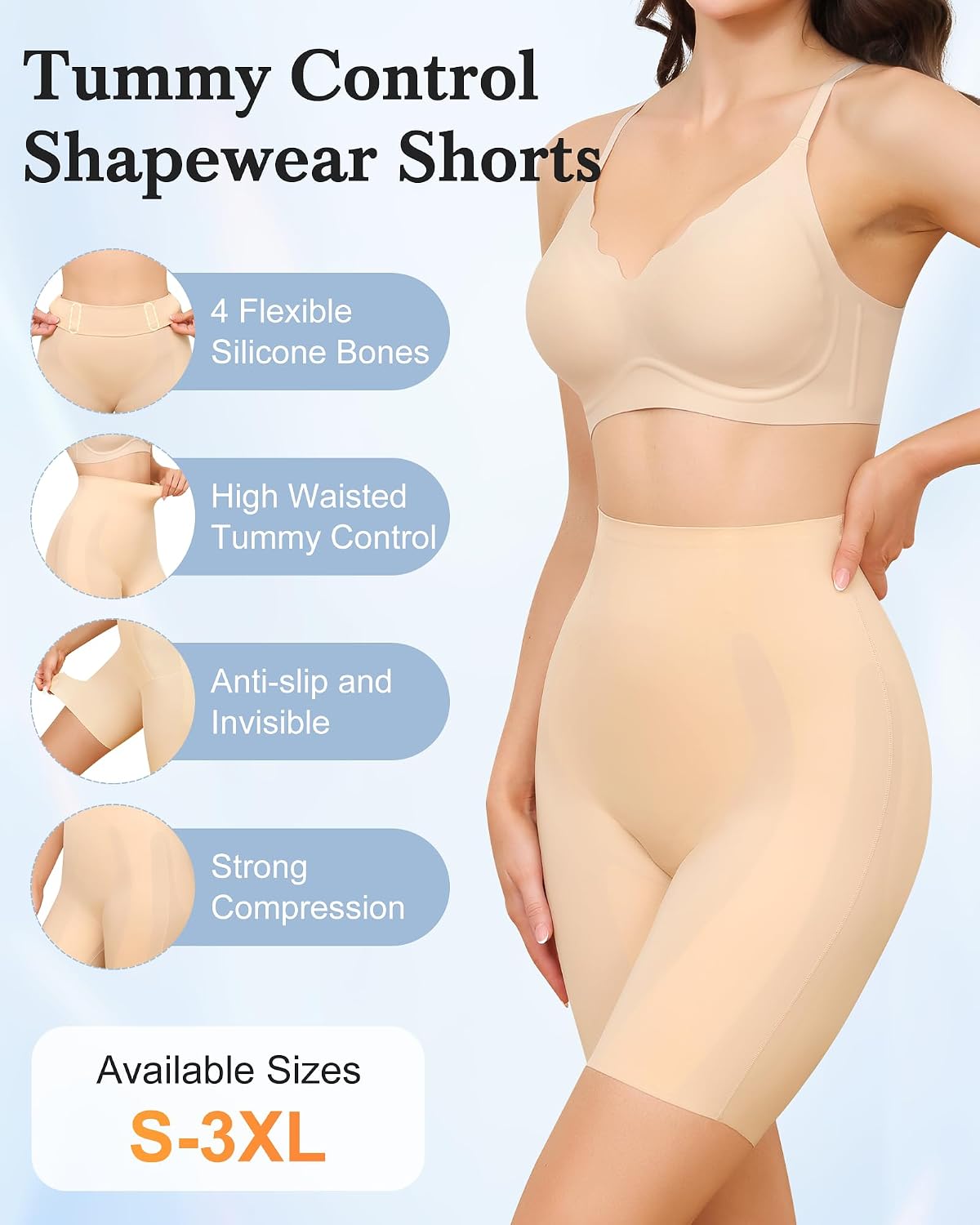 LEVAO High Waisted Seamless Slip Shorts — image 4
