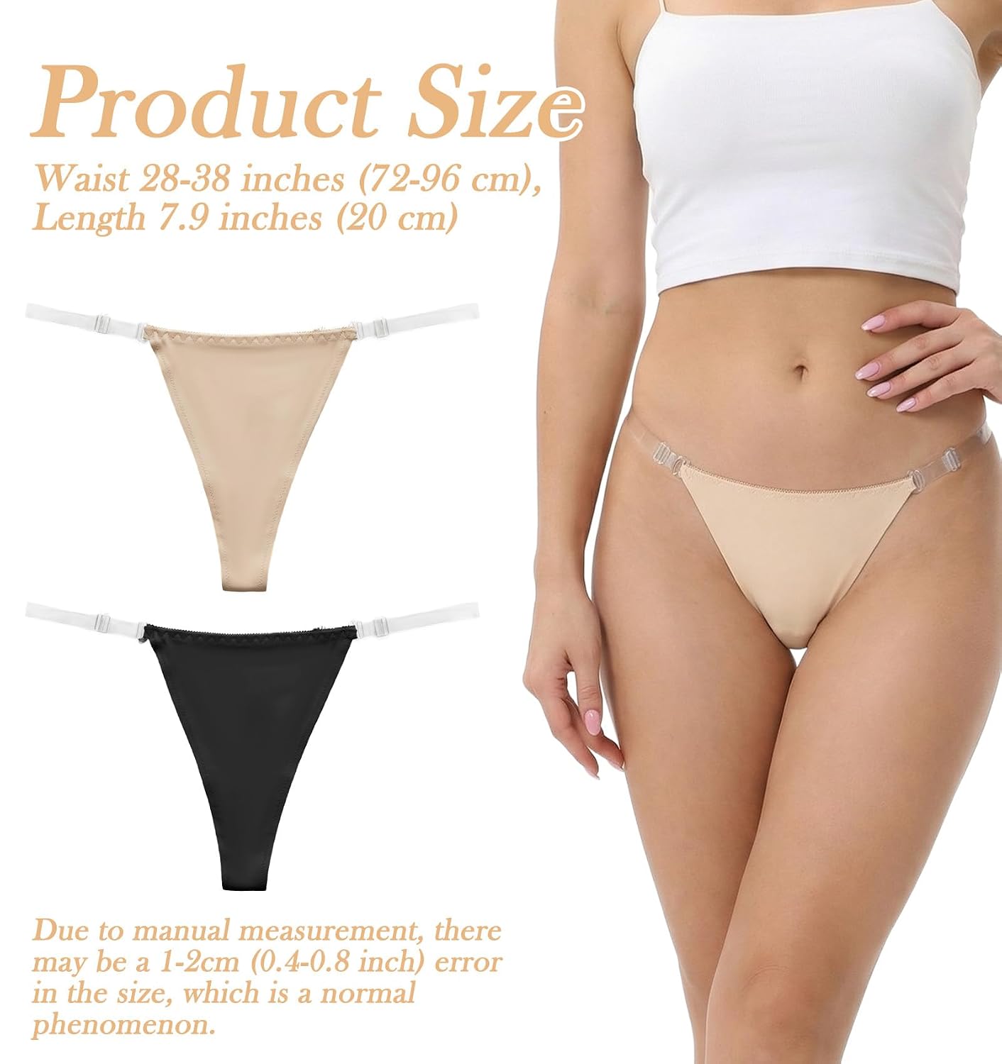 ValueBargain 2-Pack Clear Strap Invisible G-String Thong — image 3