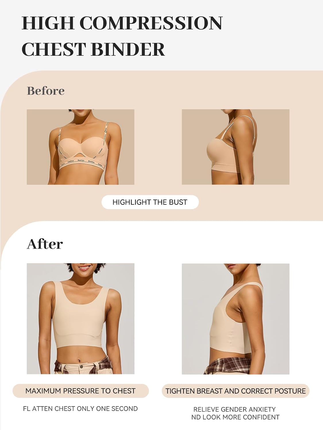 Tellive FTM Chest Compression Binder for Large Busts — image 3