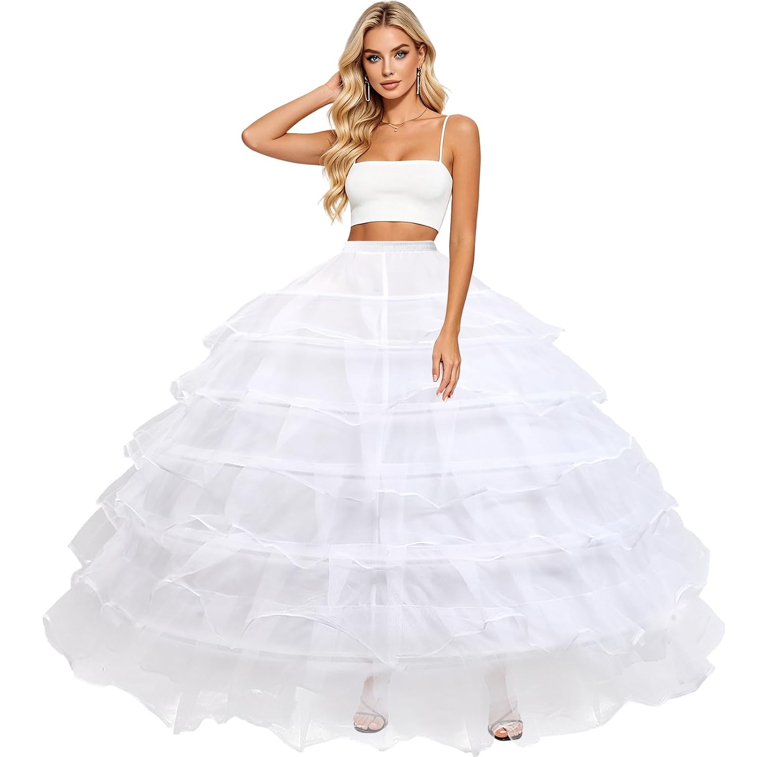 SOMOYA Plus Size 6 Hoop Petticoat Floor Length