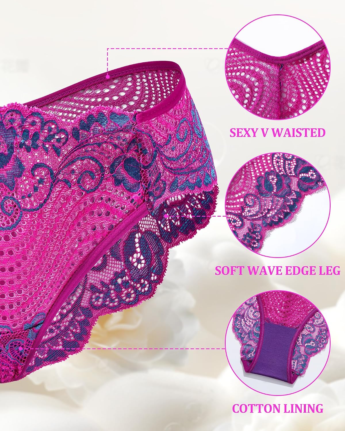 SIONCY Lace Cheeky Bikini Panties 5-Pack — image 4