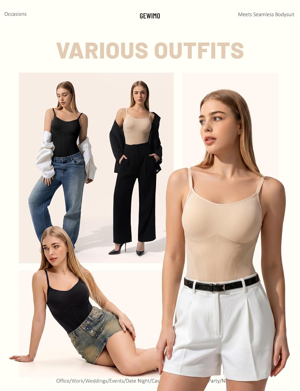 GEWIMO Seamless Tummy Control Shapewear Bodysuit — image 6